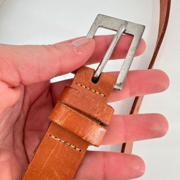 Vintage Banana Republic Women's Genuine Leather Buckle Waist Belt Brown Medium - Picture 12 of 14